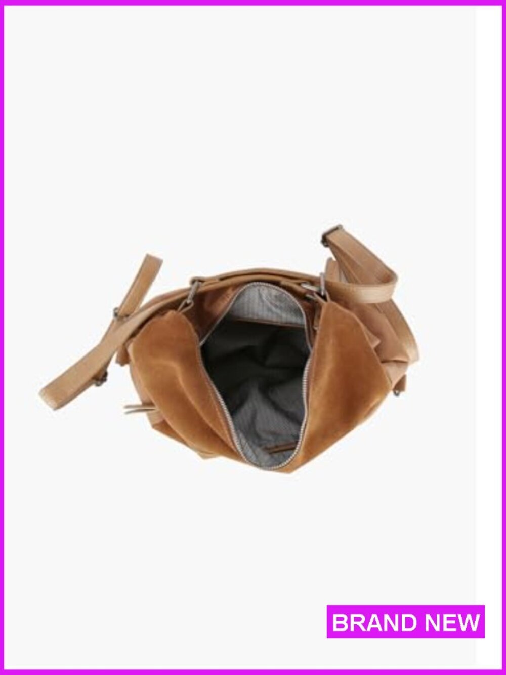 Convertible Shoulder Hobo Backpack Travel Bag Adjustable Straps Vegan Suede - Picture 3 of 5